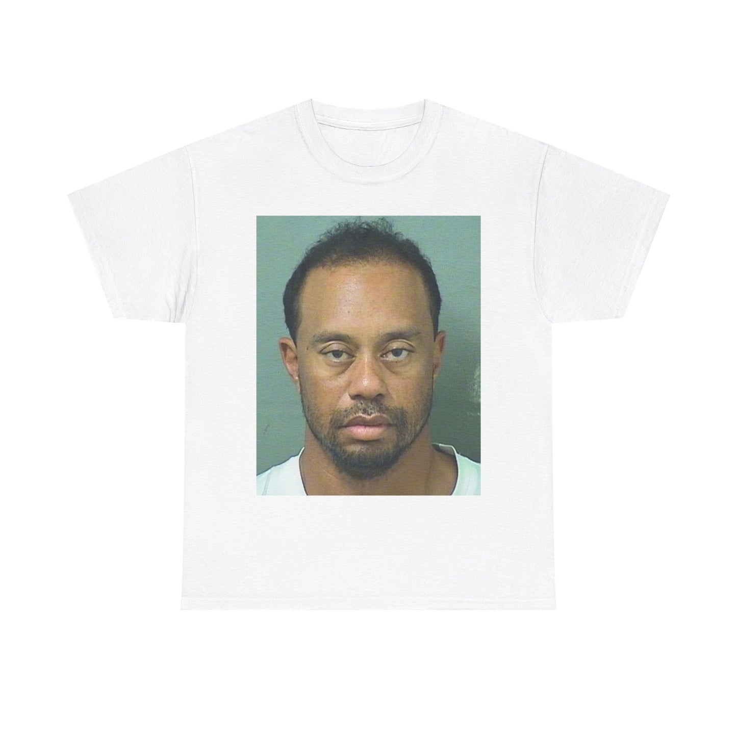 Tiger Woods Tshirt Funny Mugshot Golf Masters Golfing Unisex Heavy Cotton Tee