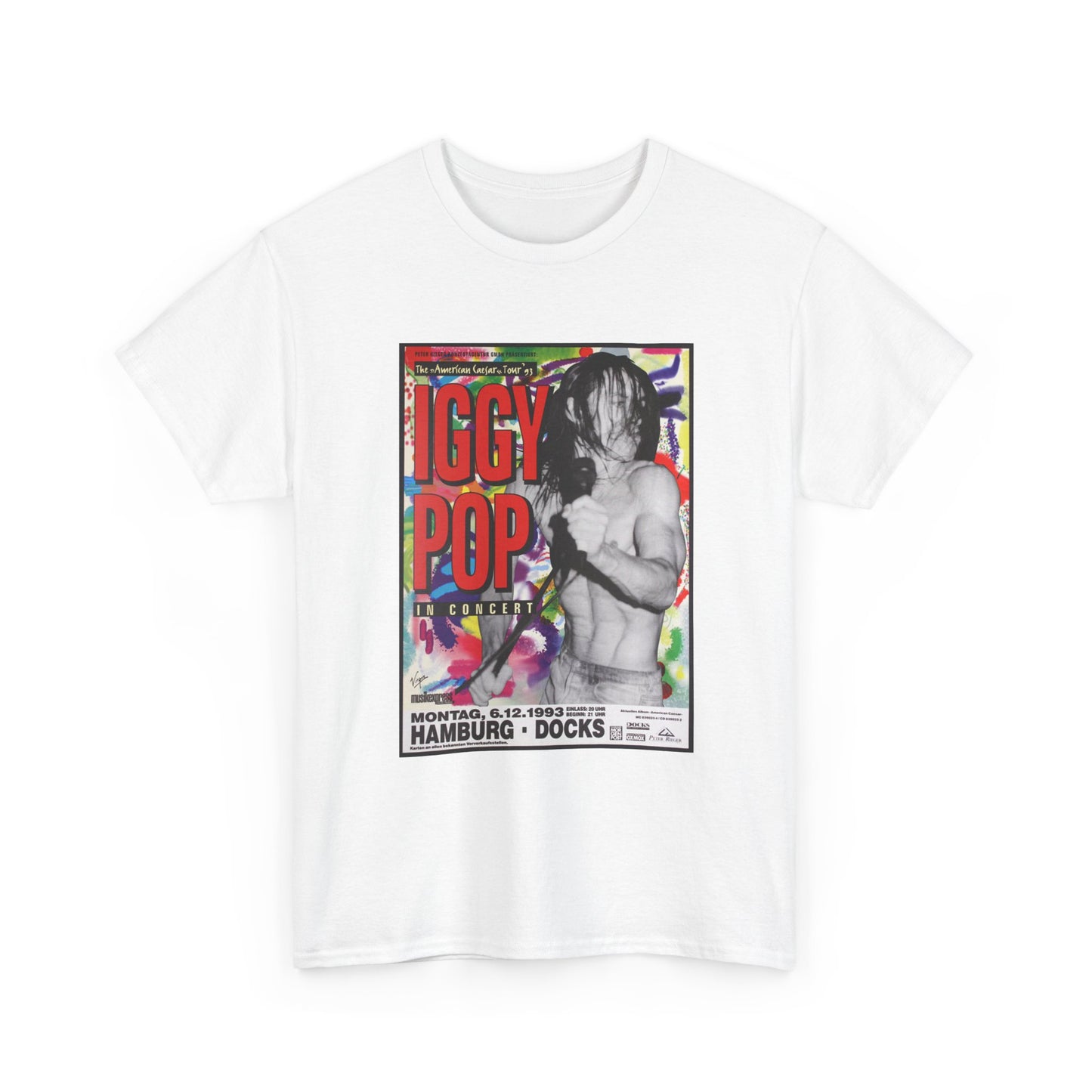 Iggy Pop Tshirt 90s Rock Poster Retro Rock New Lust For Life Unisex Heavy Cotton
