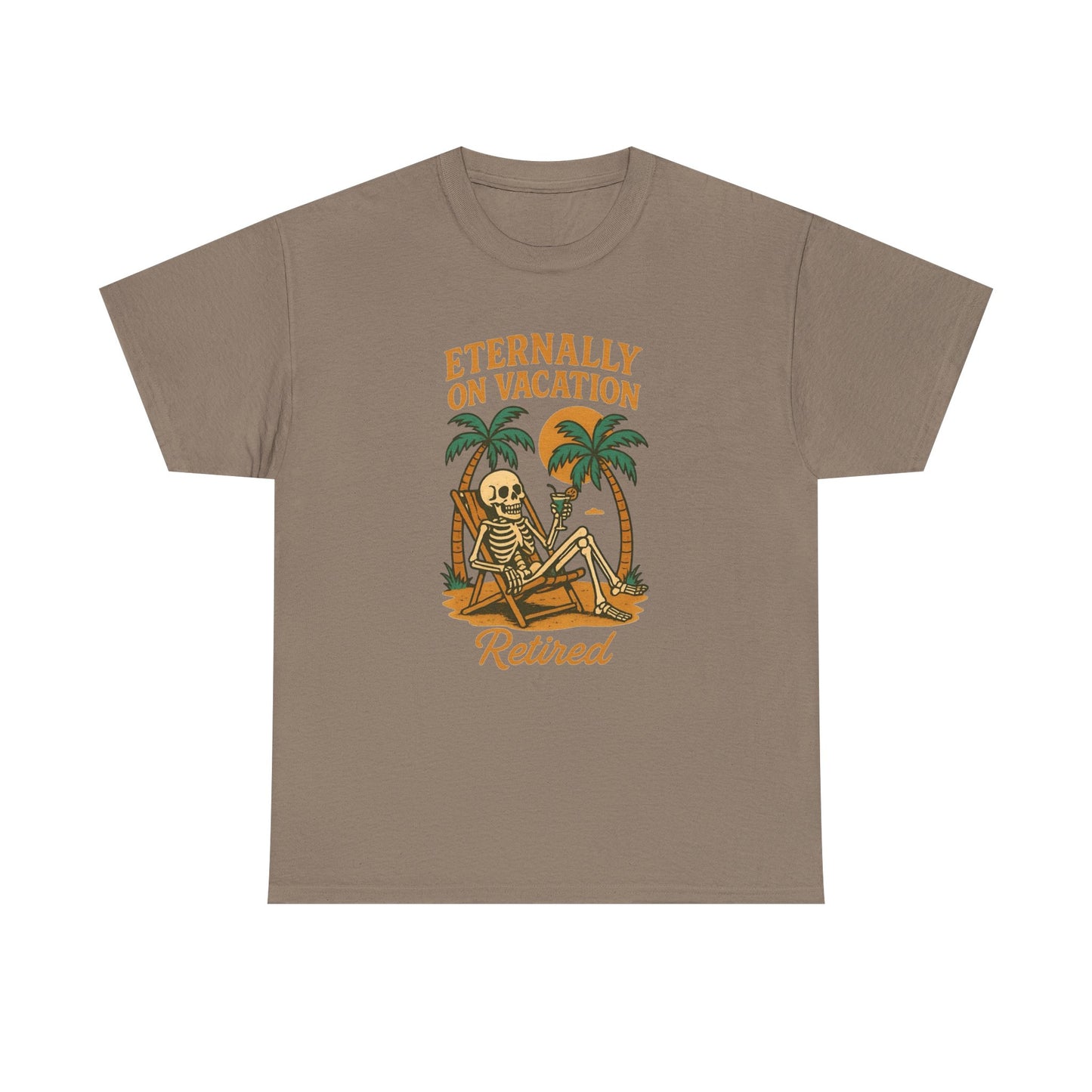 Eternally On Vacation Retired Graphic T Shirt NEW Unisex Heavy Cotton Tee