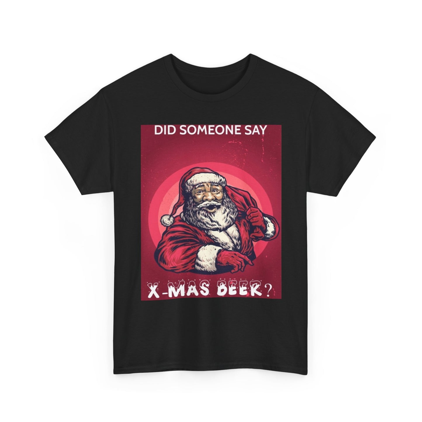 Xmas Beers T Shirt Funny Santa Graphic Christmas Unisex Heavy Cotton Tee