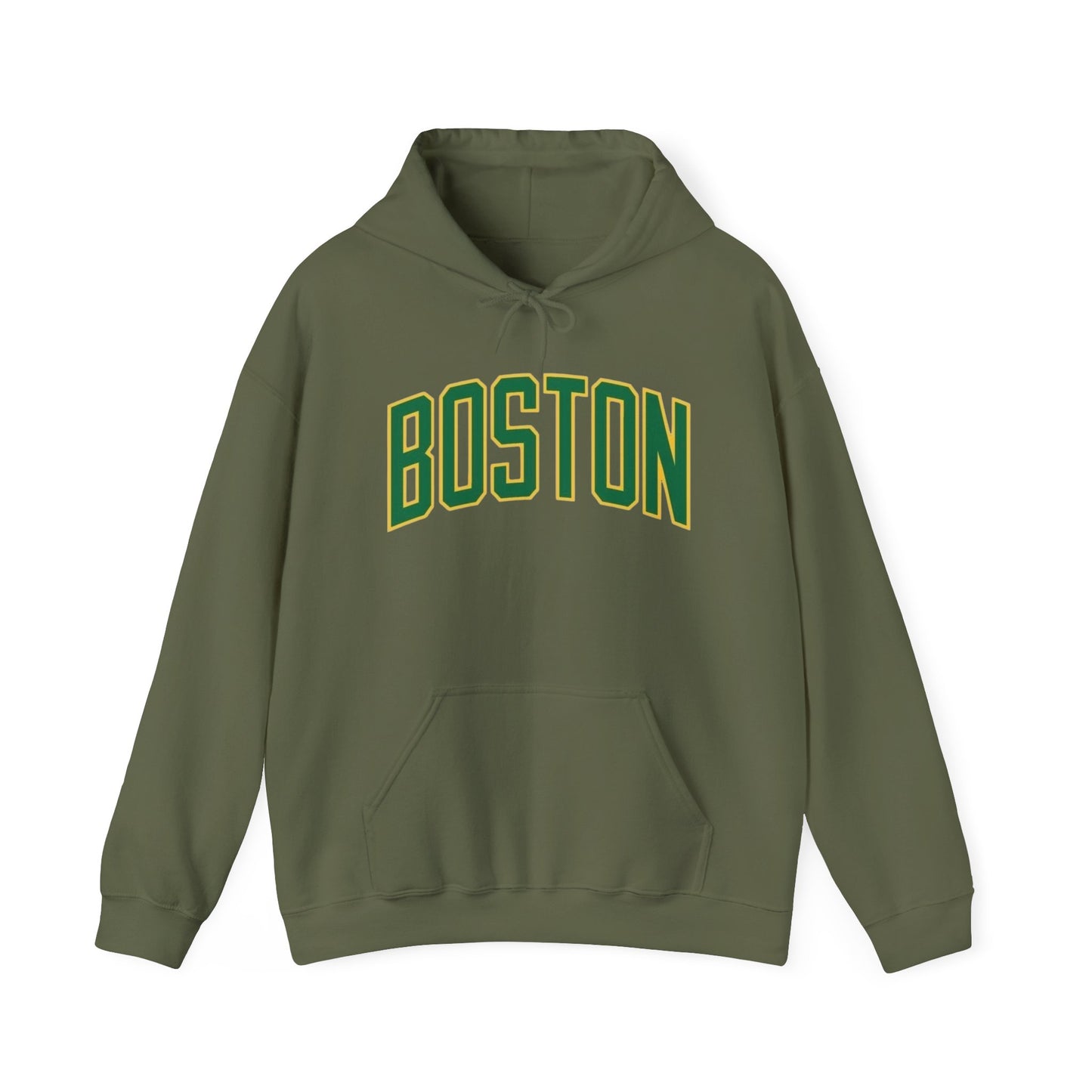 Boston Logo Graphic Hoodie Heavy Blend Sweatshirt NEW