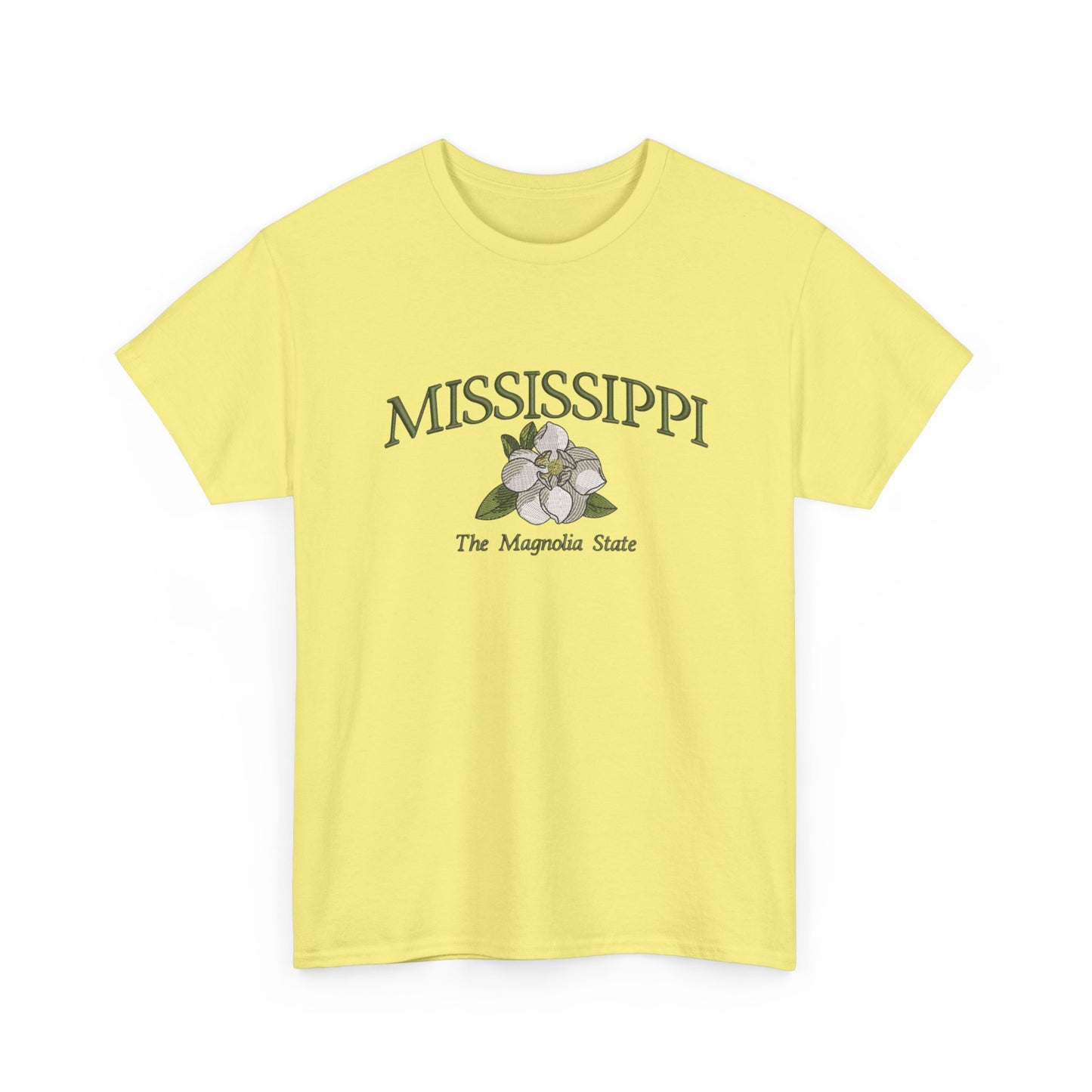 Mississippi The Magnolia State Graphic T Shirt NEW Unisex Heavy Cotton Tee