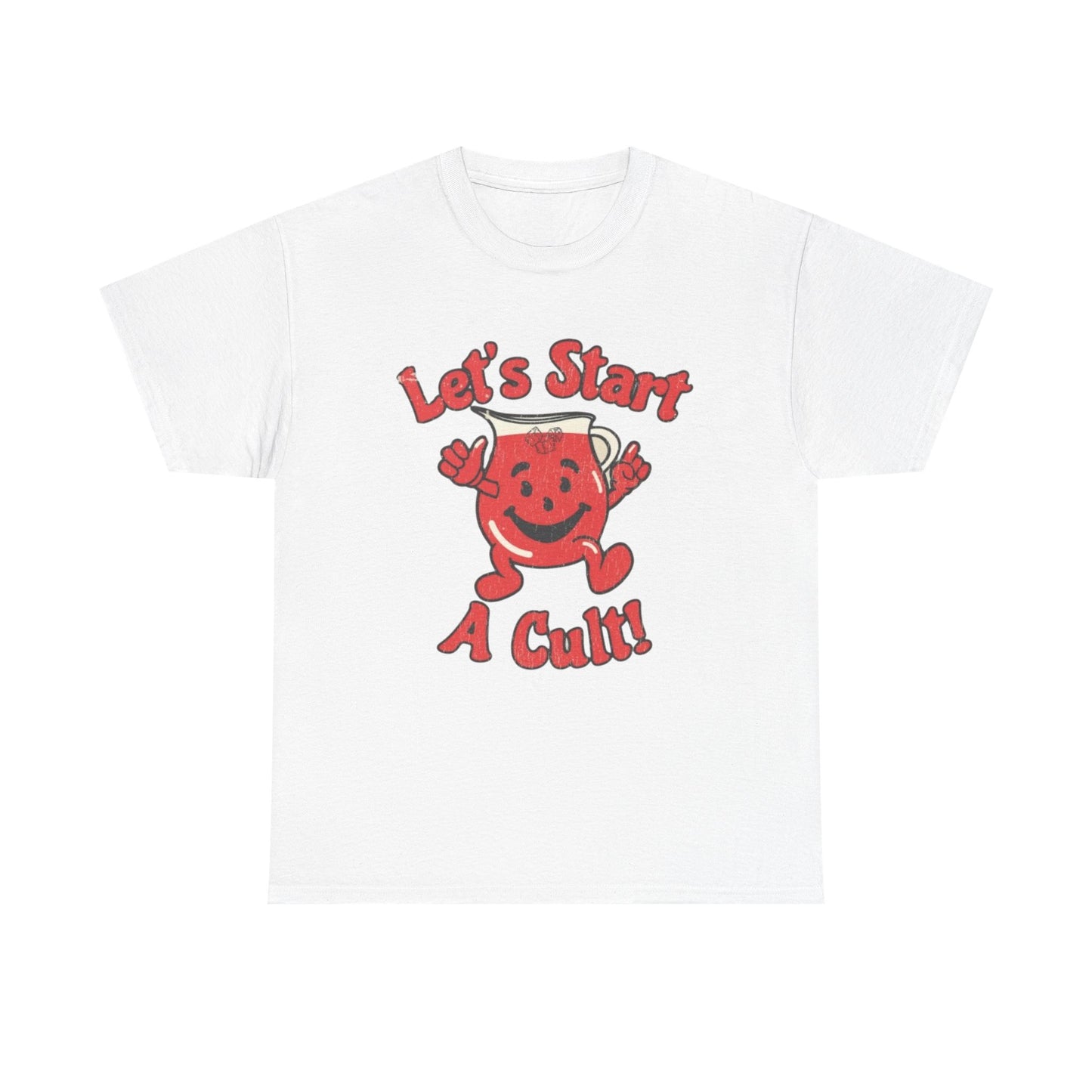 Let's Start A Cult Funny Graphic T-Shirt Unisex Heavy Cotton Tee Gift NEW
