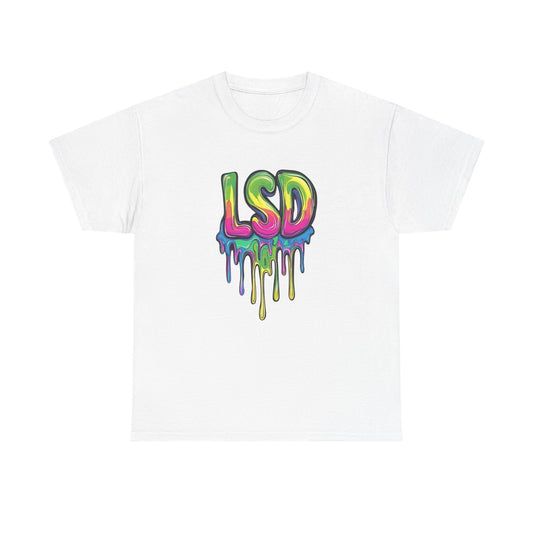 LSD Trippy Neon Graphic T Shirt Unisex Heavy Cotton Tee