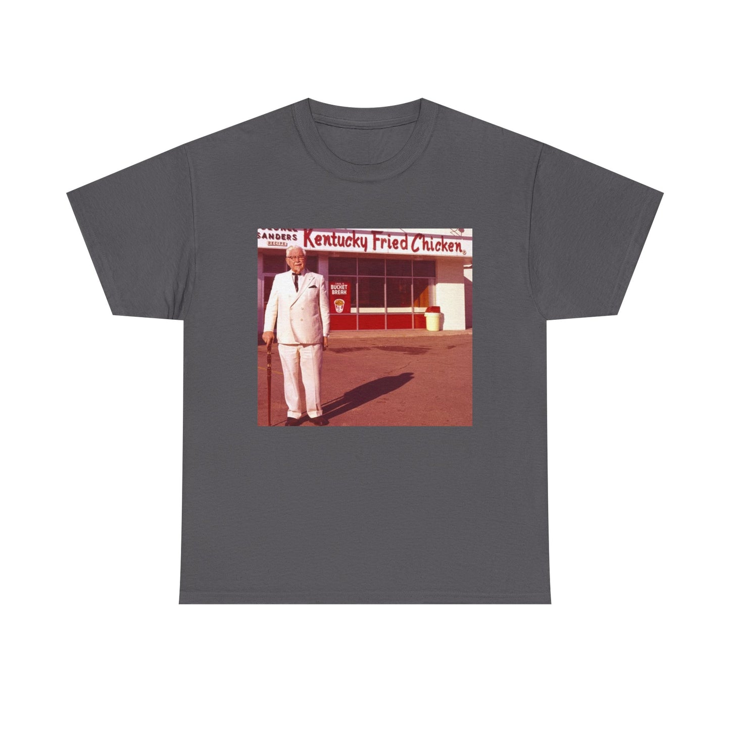 KFC T Shirt Funny Vintage Photo Sanders Chicken Retro Gift Unisex Heavy Cotton