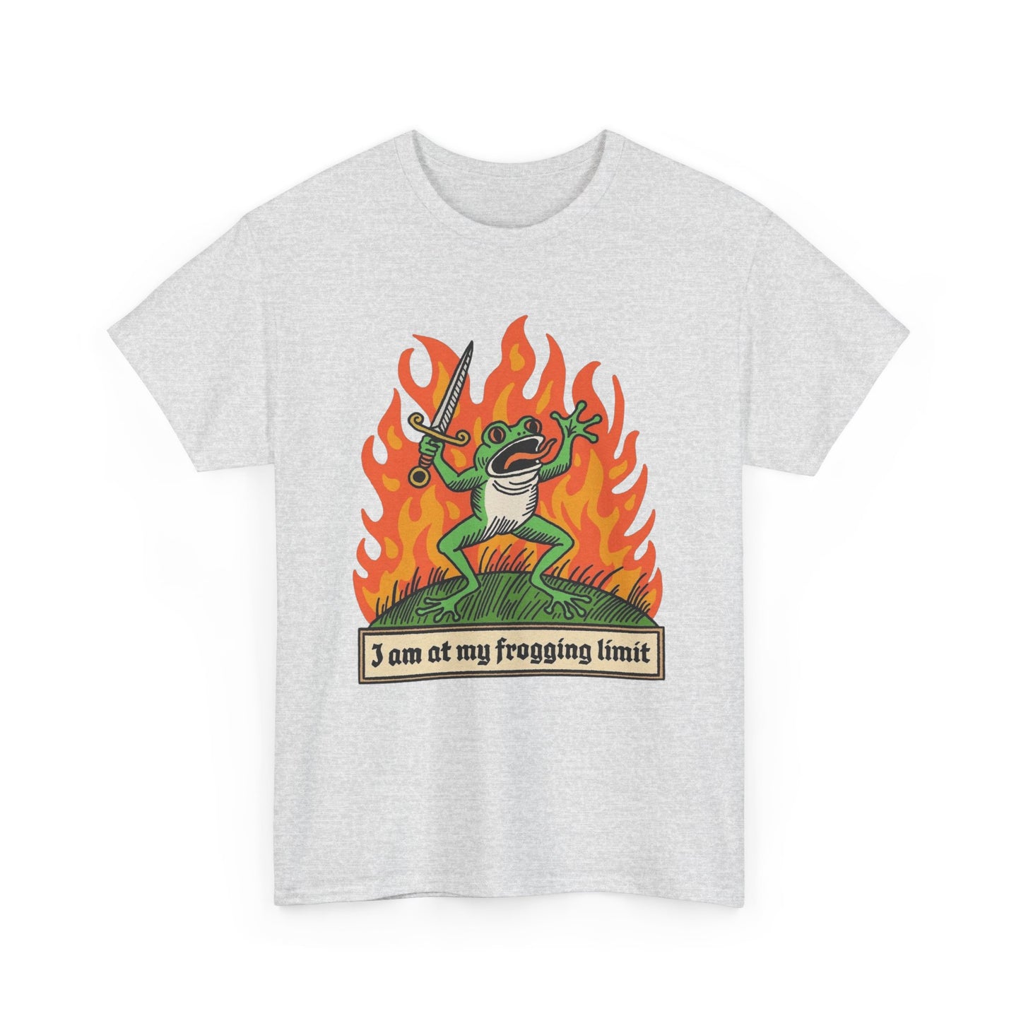 Im At My Frogging Limit Funny Graphic T Shirt Unisex Heavy Cotton Tee