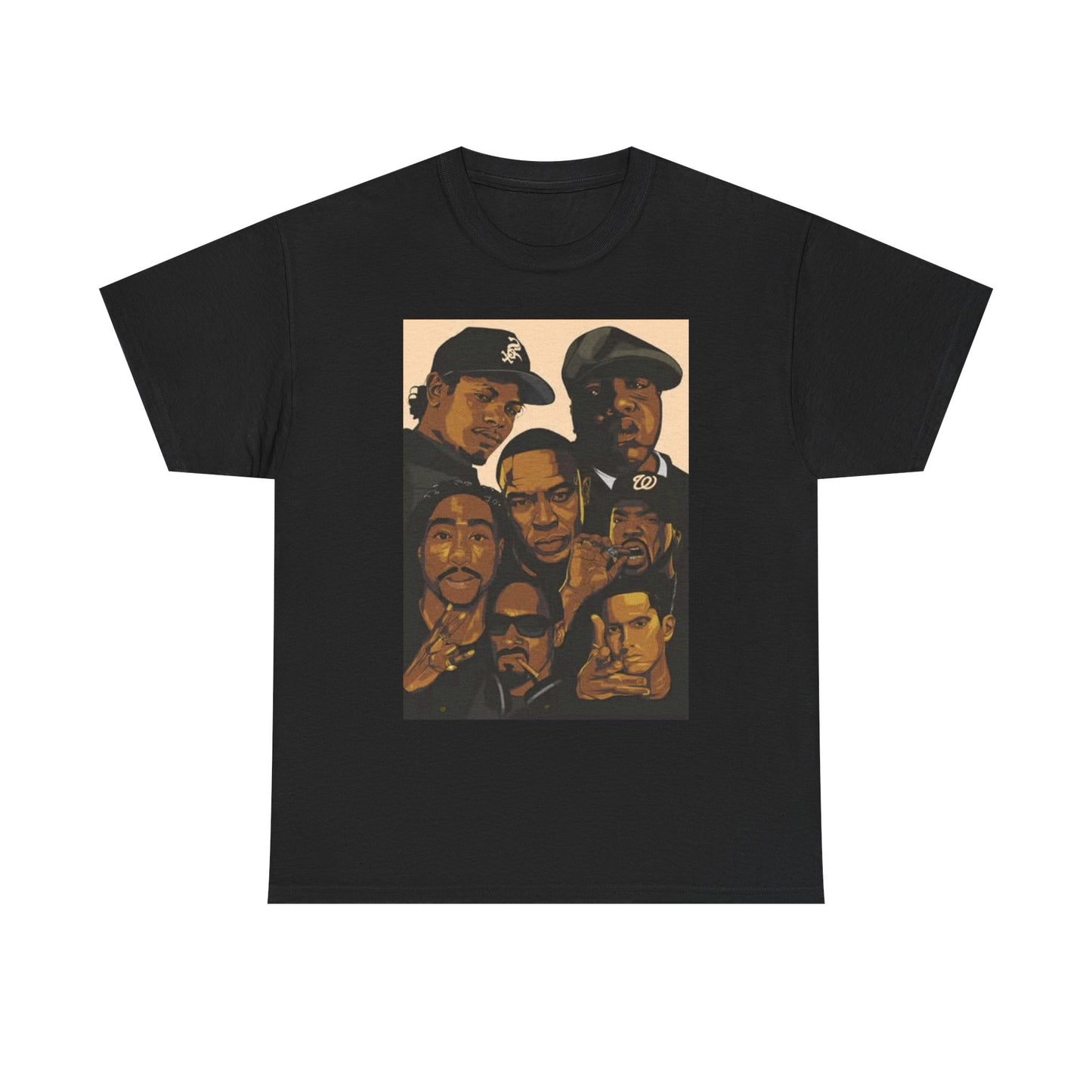Hip Hop Legends Graphic T Shirt Vintage Painting ART Unisex Heavy Cotton Tee