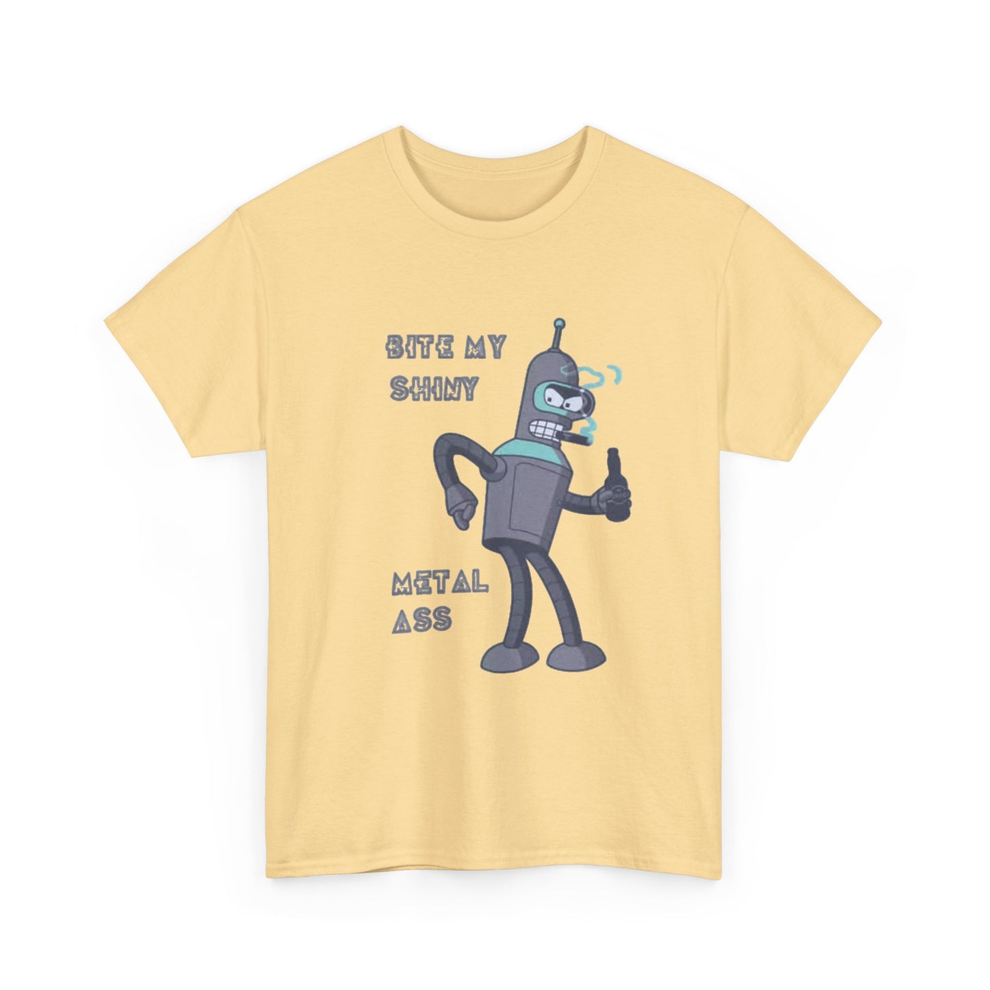 Bender Bite My Shiny Metal Ass Funny Graphic T Shirt NEW Unisex Heavy Cotton Tee