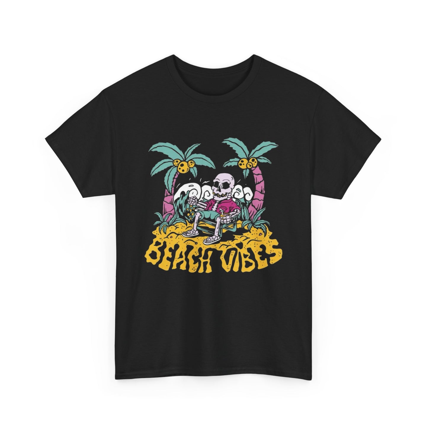 Beach Vibes Graphic T Shirt NEW Adult Unisex Heavy Cotton Tee