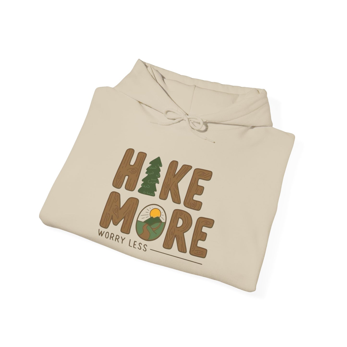 Hike More Worry Less Graphic Hoodie Unisex Heavy Blend™ Hooded Sweatshirt