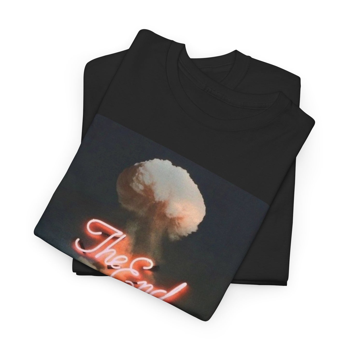 The End Vintage Neon Sign Graphic T Shirt Men's Heavy Cotton Tee