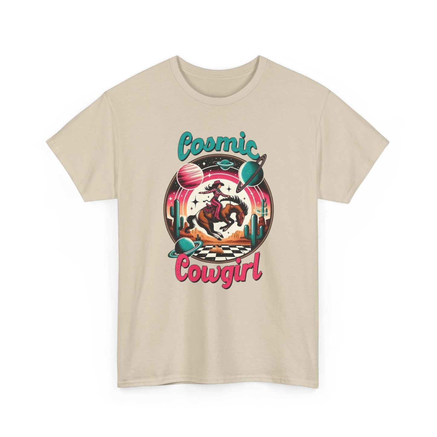 Cosmic Cowgirl Graphic T Shirt Unisex Heavy Cotton Tee