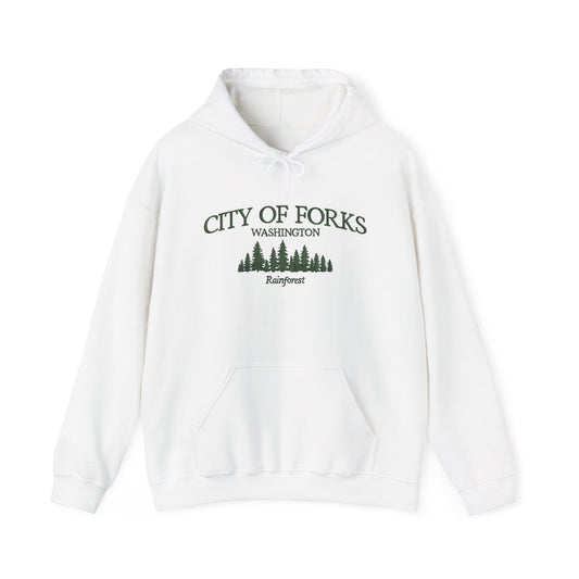 City Of Forks Washington Graphic Hoodie Heavy Blend Sweatshirt NEW