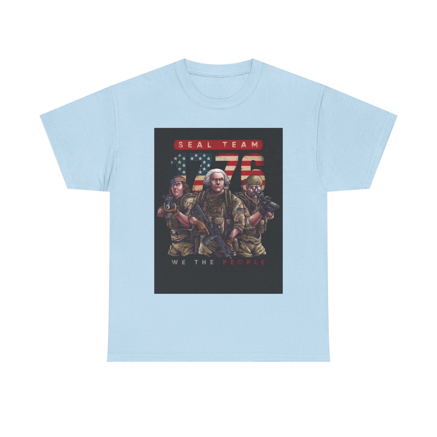 Navy Seals Team Tshirt 1776 America July 4th Flag Unisex Heavy Cotton Tee