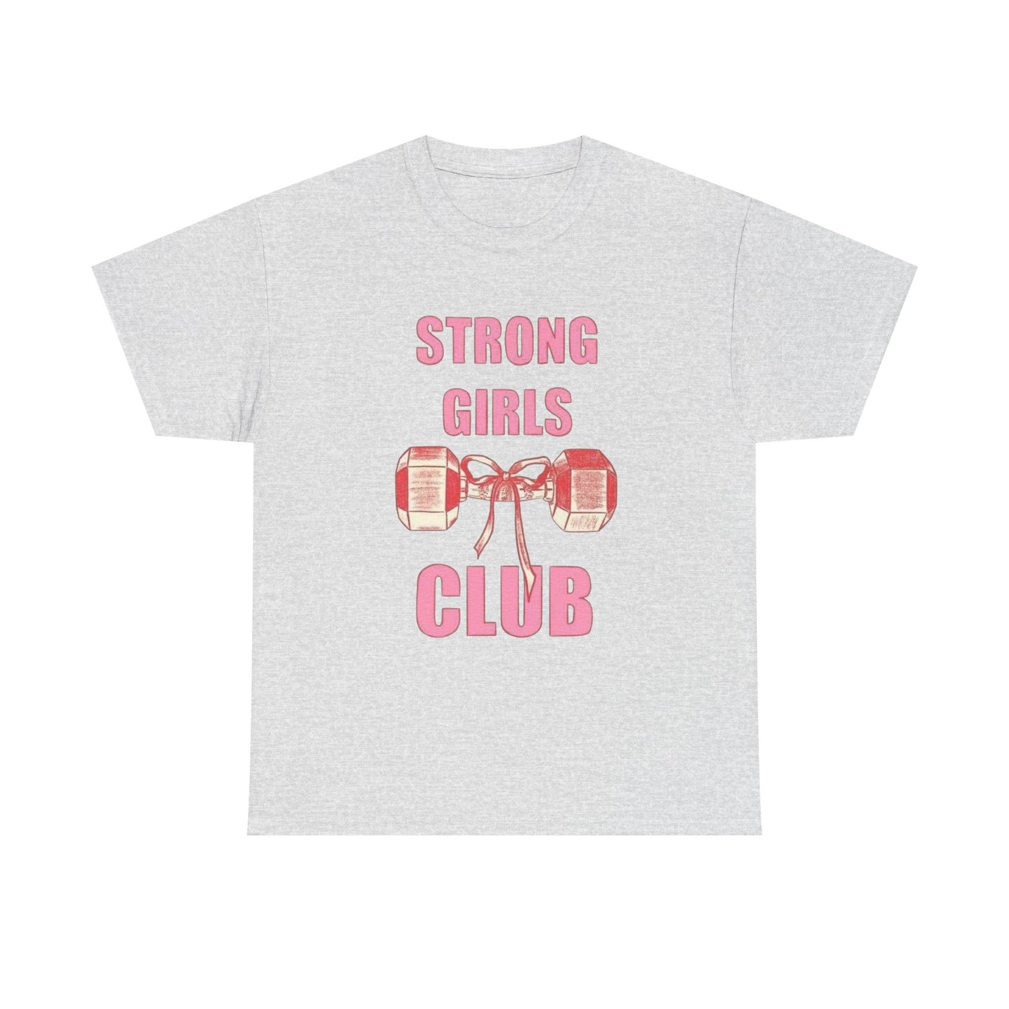 Strong Girls Club T-Shirt | Dumbbell Graphic, Pink Fitness Tee