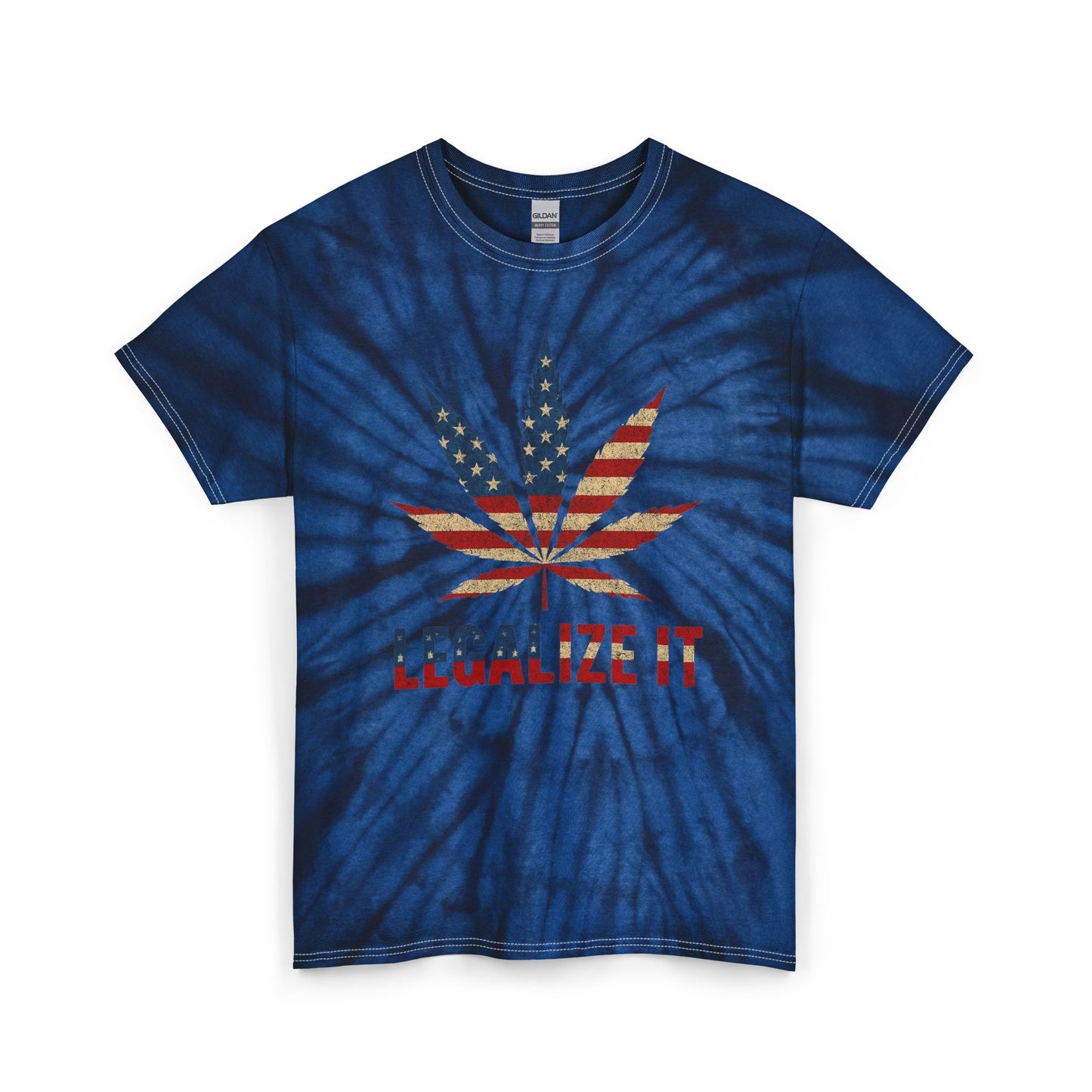 Legalize It Funny Pot Smoker Graphic T Shirt American Flag Unisex Tie Dye Cotton