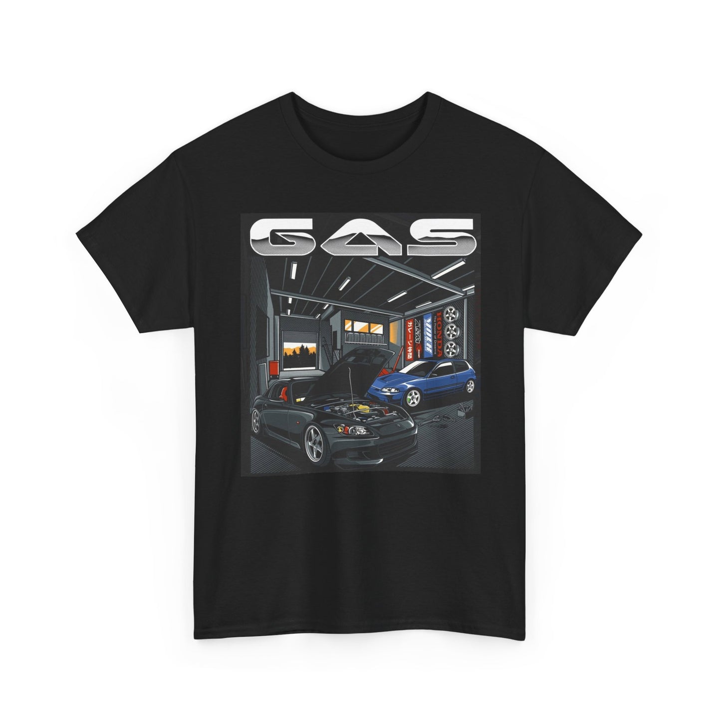 Gas JDM Tuner Cars Graphic T Shirt Unisex Heavy Cotton Tee Gift Vintage
