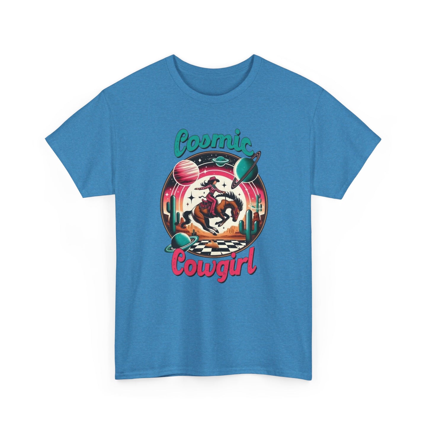 Cosmic Cowgirl Graphic T Shirt Unisex Heavy Cotton Tee