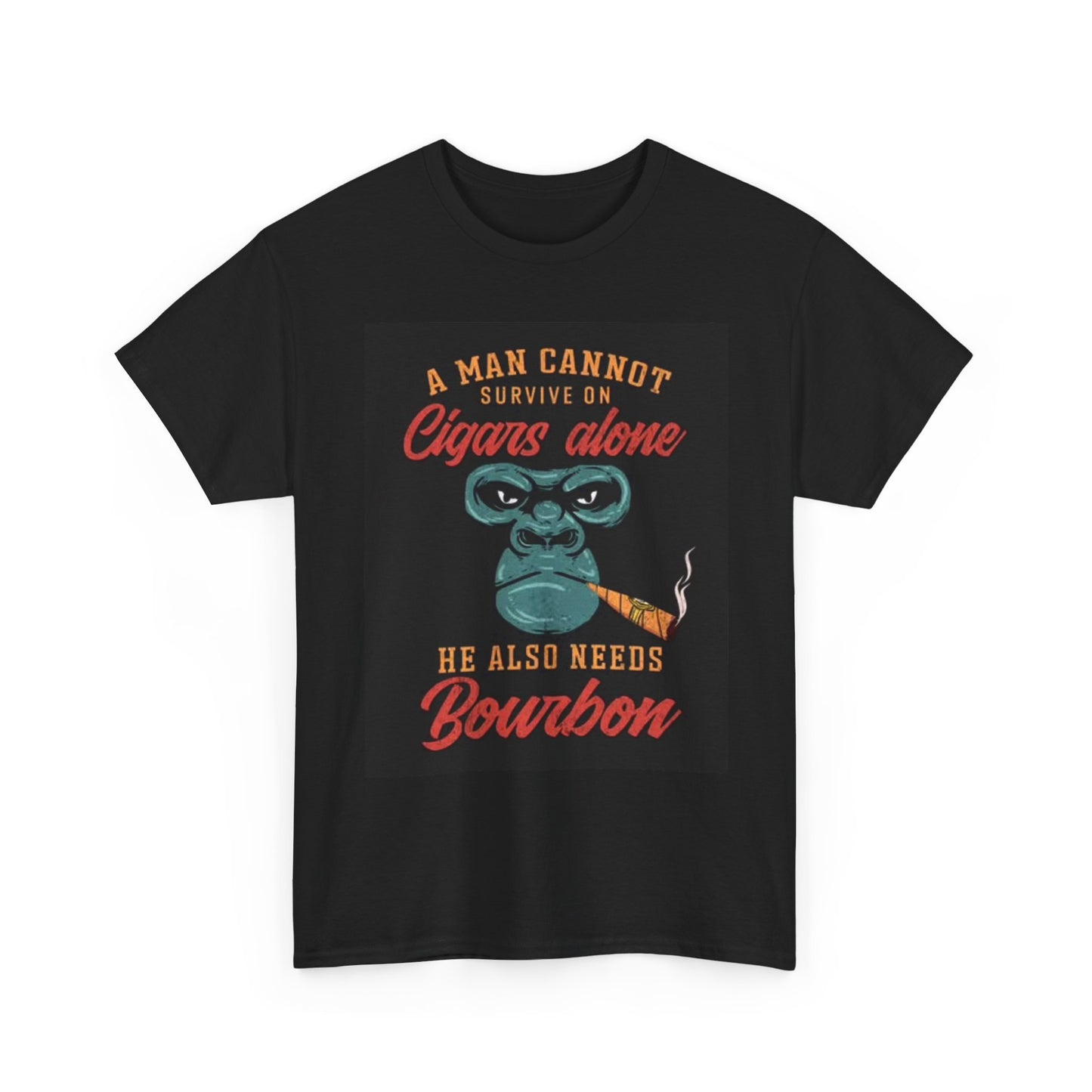 Cigars And Bourbon Graphic T Shirt Funny Vintage Retro Unisex Heavy Cotton Tee