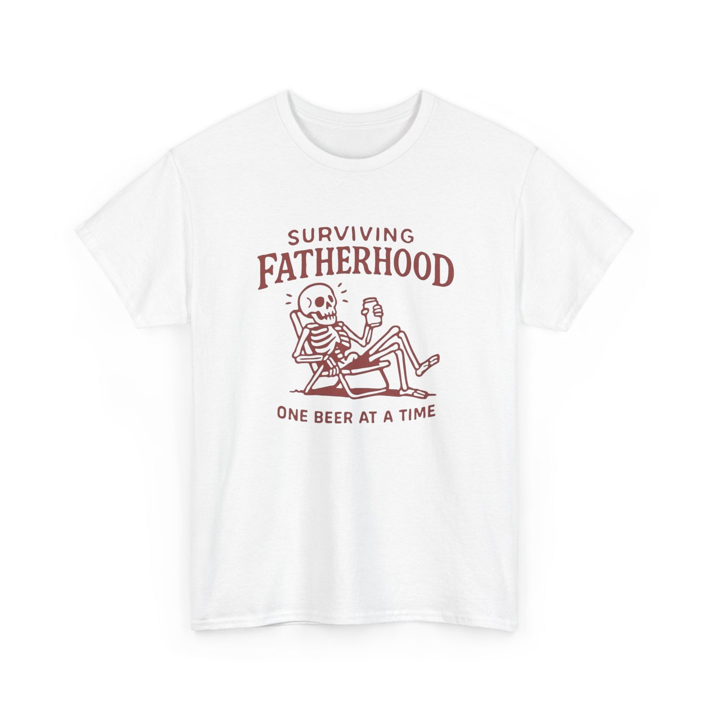 Surviving Fatherhood One Beer At A Time Graphic T Shirt Unisex Heavy Cotton Tee