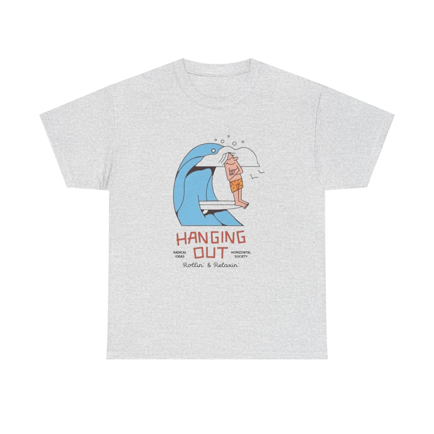Hanging Out Surfing Graphic T Shirt Unisex Heavy Cotton Tee Gift