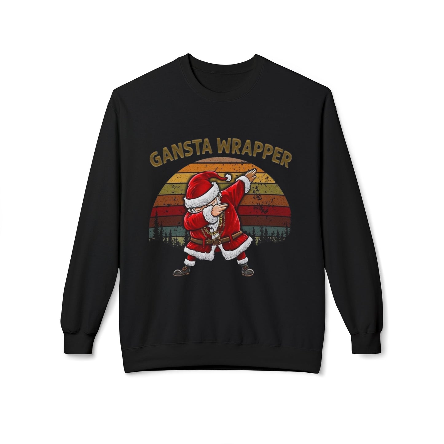 Gangsta Wrapper Santa Sweater NEW Unisex Fleece Crewneck Sweatshirt Funny