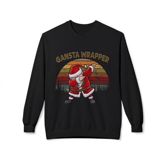 Gangsta Wrapper Santa Sweater NEW Unisex Fleece Crewneck Sweatshirt Funny