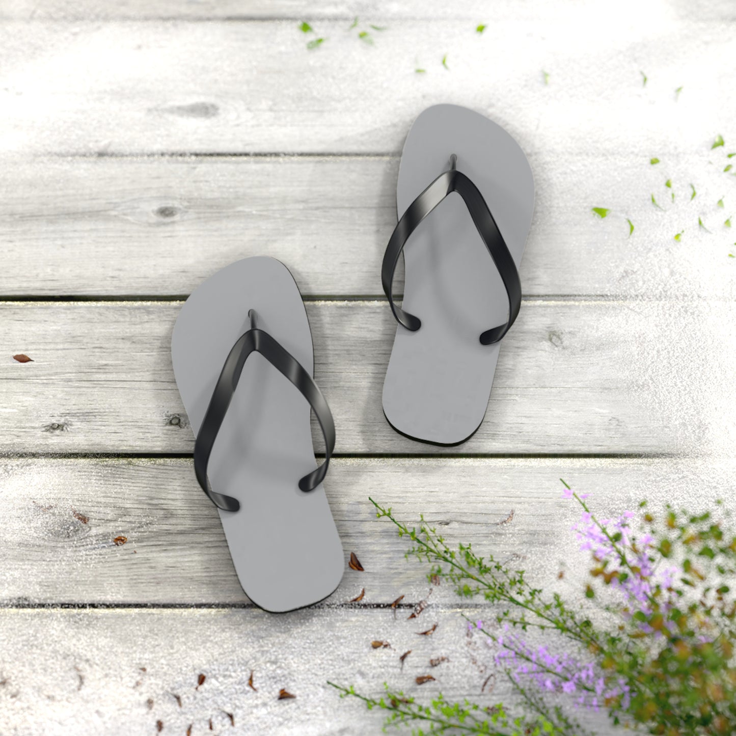 Gray Summer Sandals, Beach Shoes, Vacation Flip Flops, Pool Slides, Comfortable