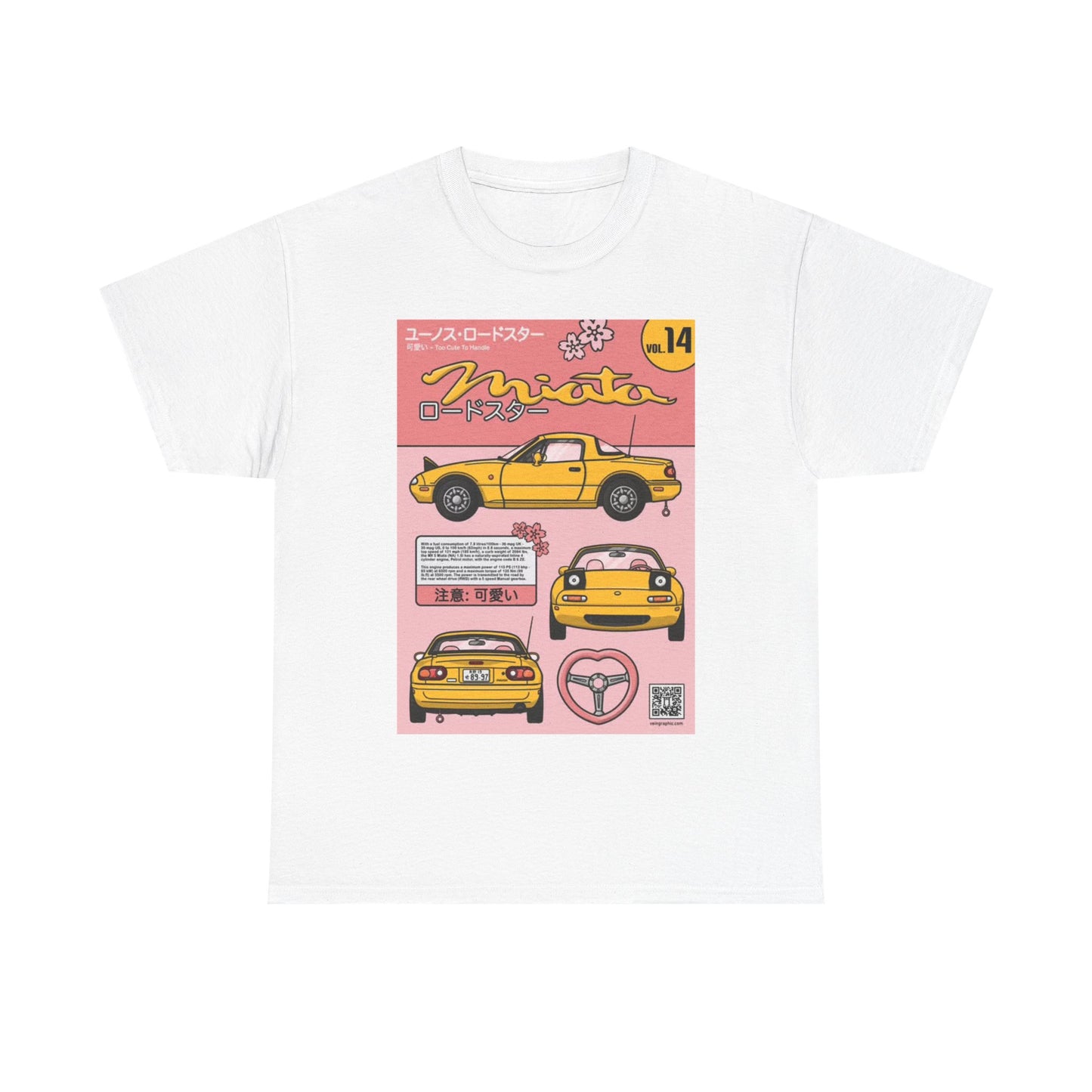 Mazda Miata Tshirt JDM Graphic Anime Cute Unisex Heavy Cotton Tee