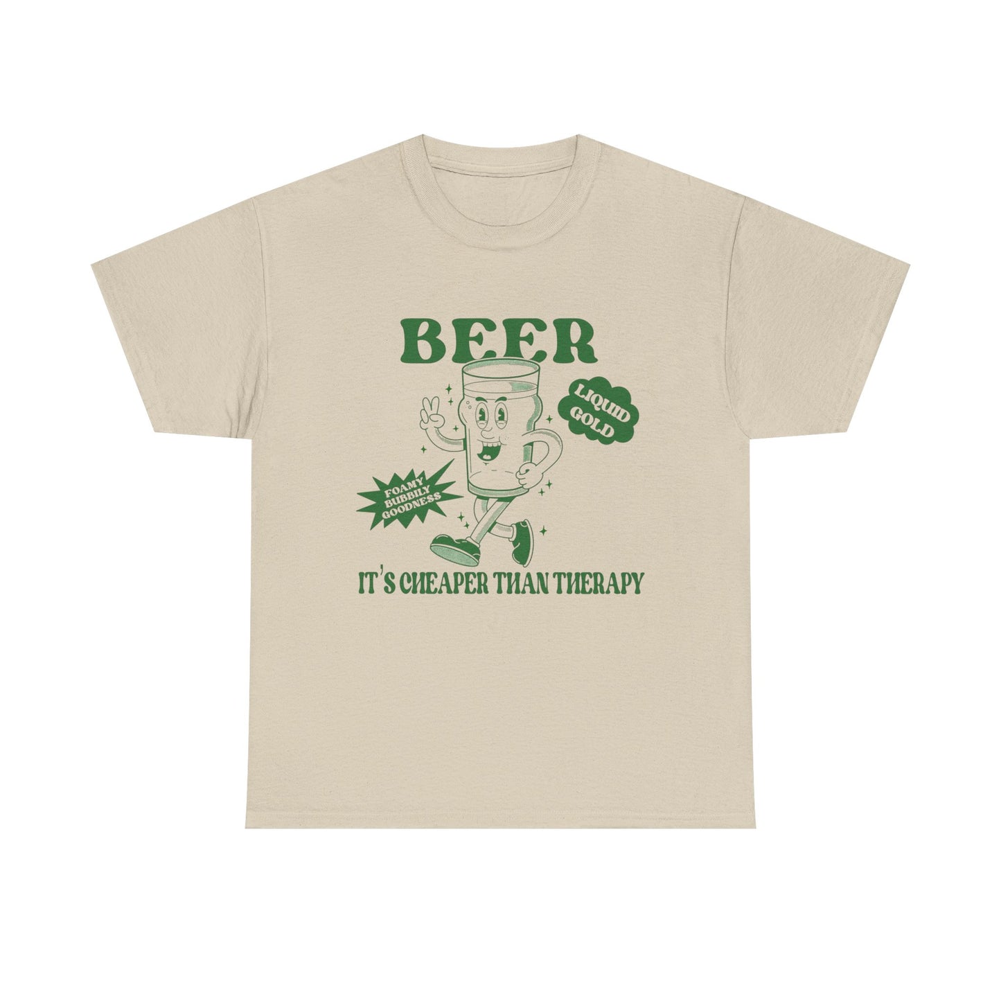 Beer Cheaper Than Therapy Funny Graphic T Shirt ADULT NEW