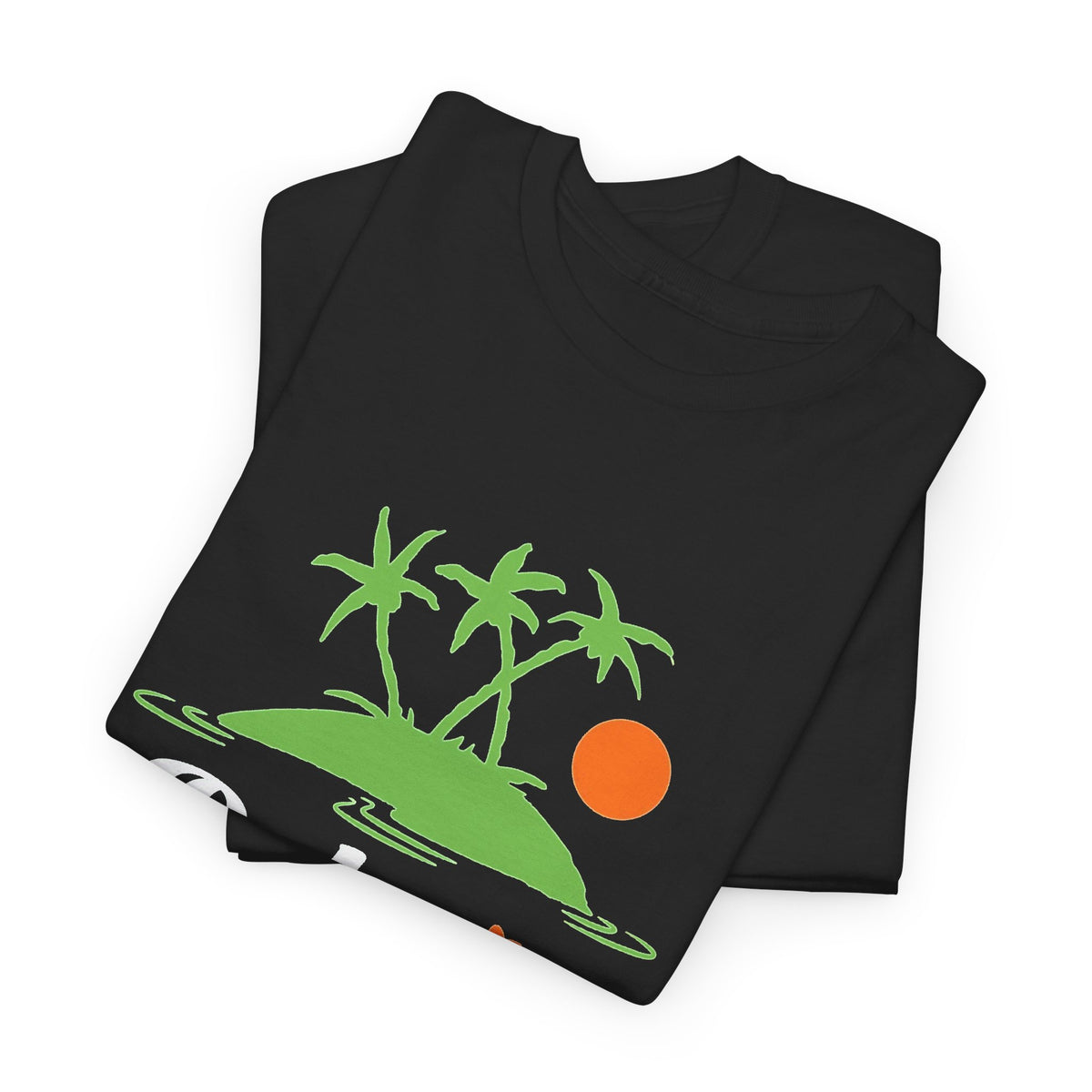 Palm Trees And Ocean Breeze Graphic T Shirt Men's Heavy Cotton Tee