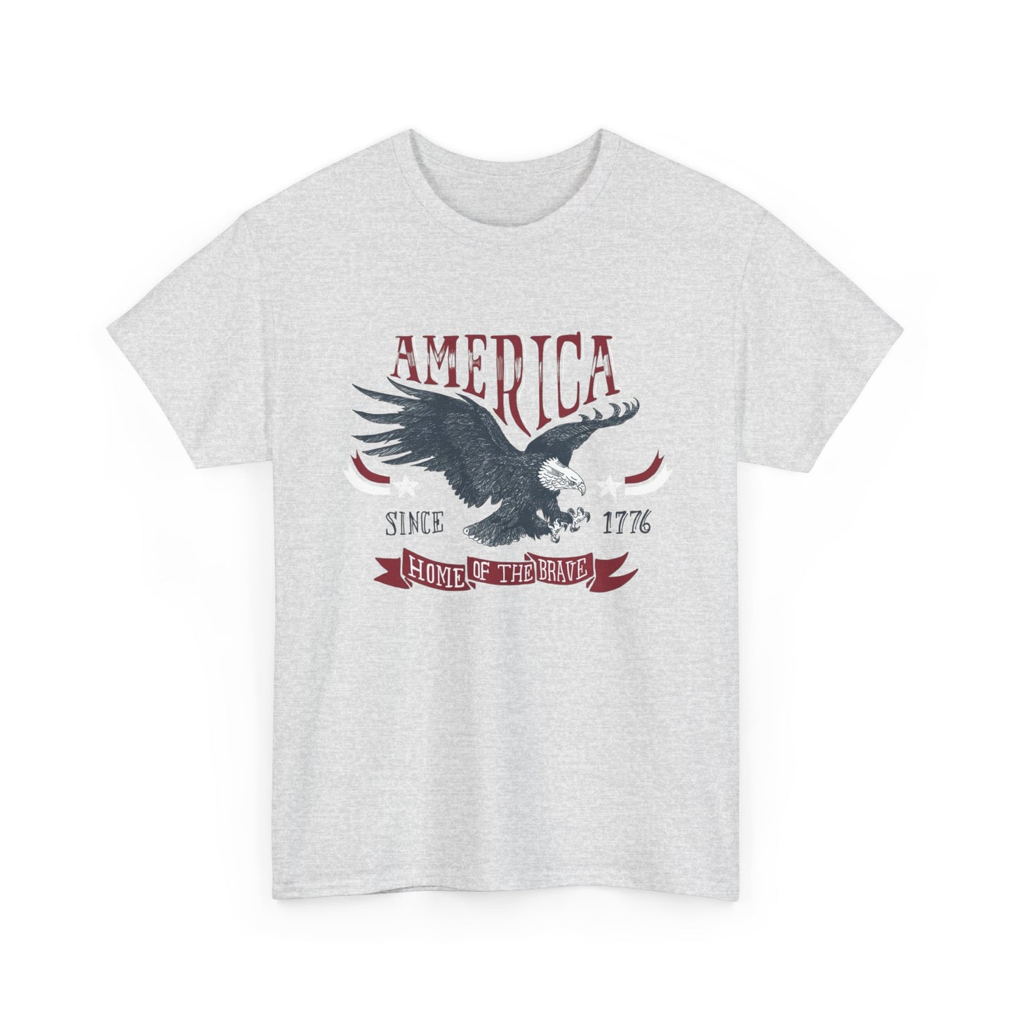 Home Of The Brave USA Retro Graphic T Shirt Men's Heavy Cotton Tee