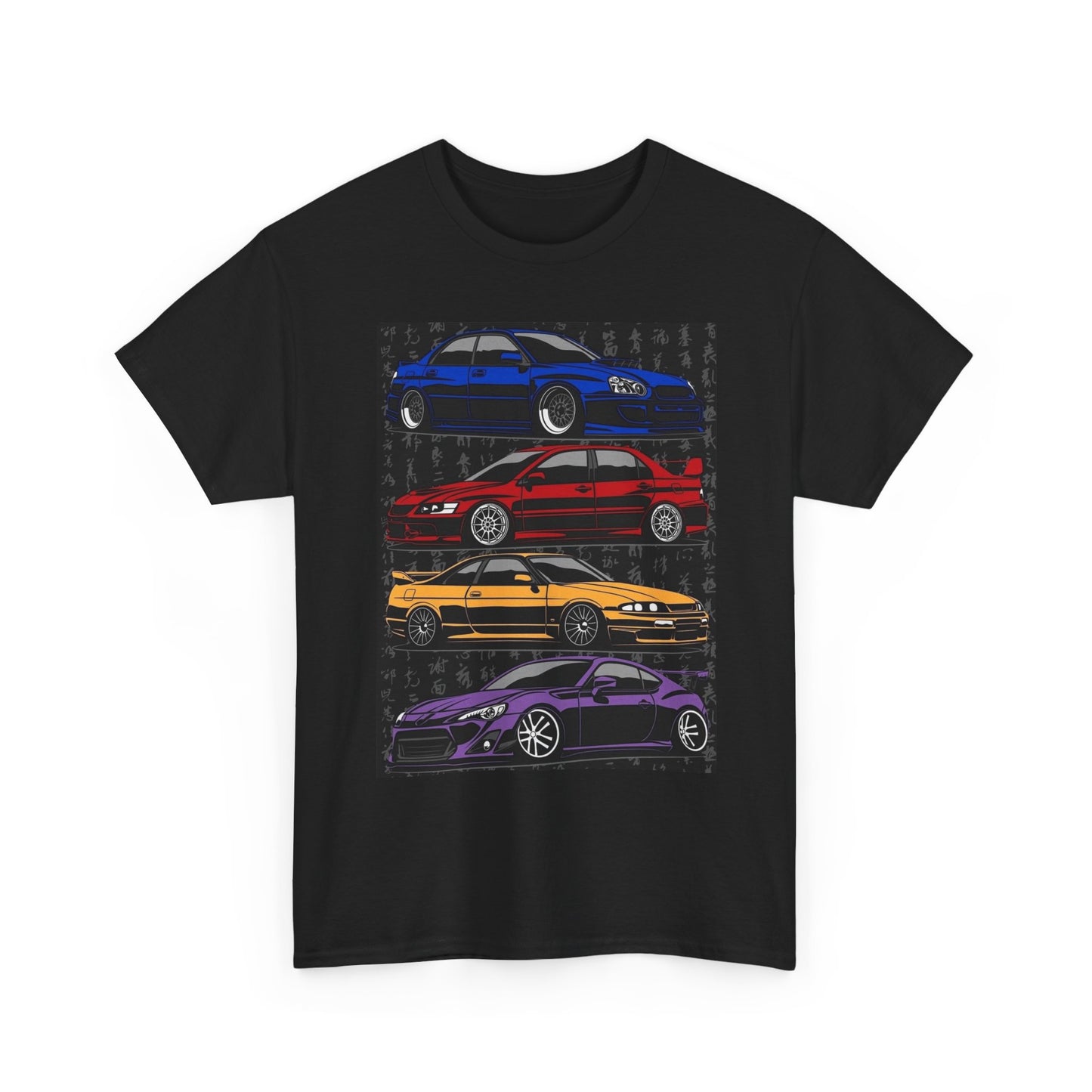 JDM Tuner Car Line Up Graphic T Shirt Adult NEW Unisex Heavy Cotton Tee