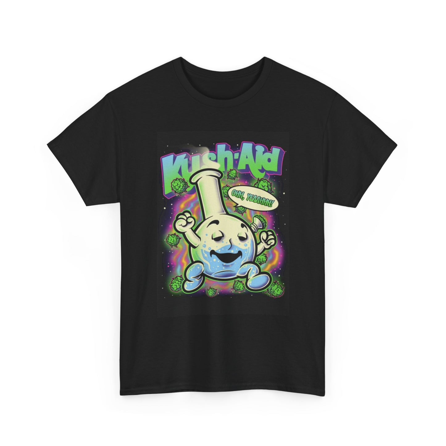 Kush Aid Funny Graphic T Shirt Weed Bong Leaf Unisex Heavy Cotton Tee