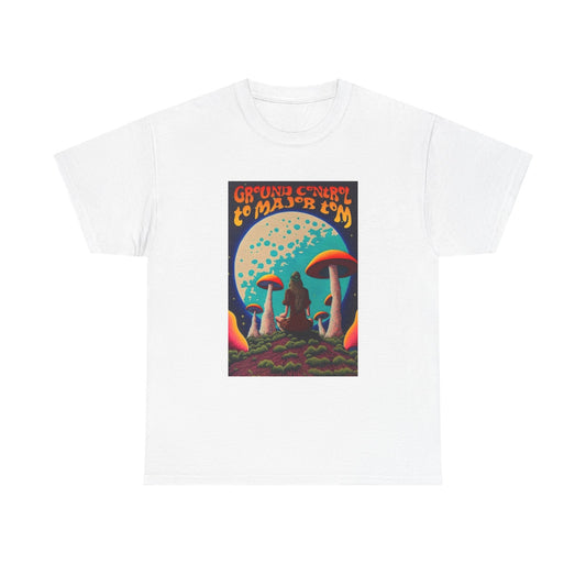 Trippy Mushroom Hunter Tshirt Mystical Vibe Unisex Ground Control To Major Tom