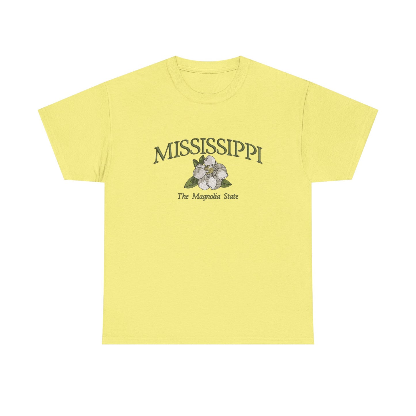 Mississippi The Magnolia State Graphic T Shirt NEW Unisex Heavy Cotton Tee