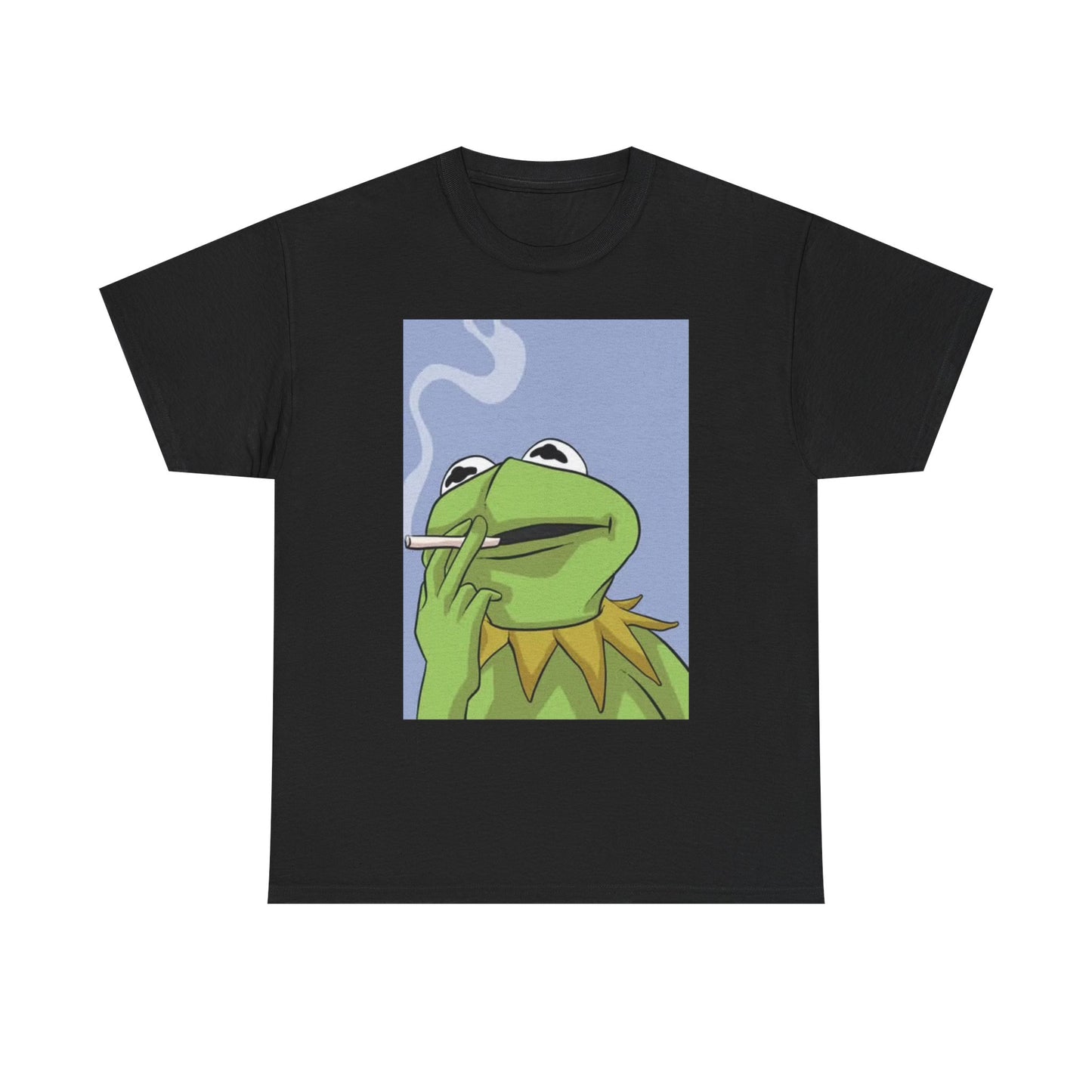 Kermit The Frog T Shirt Funny Cigarette Graphic Unisex Heavy Cotton Tee