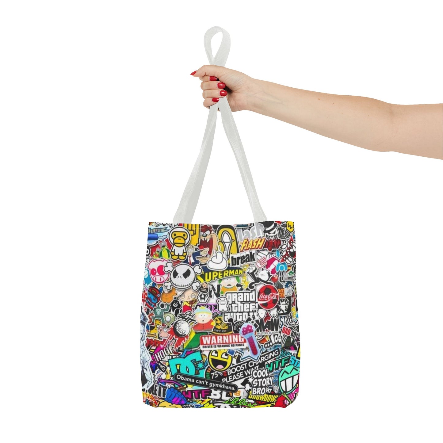 Stickers Skateboarding All Over Print BRAND NEW Purse Pocketbook,Travel Tote Bag
