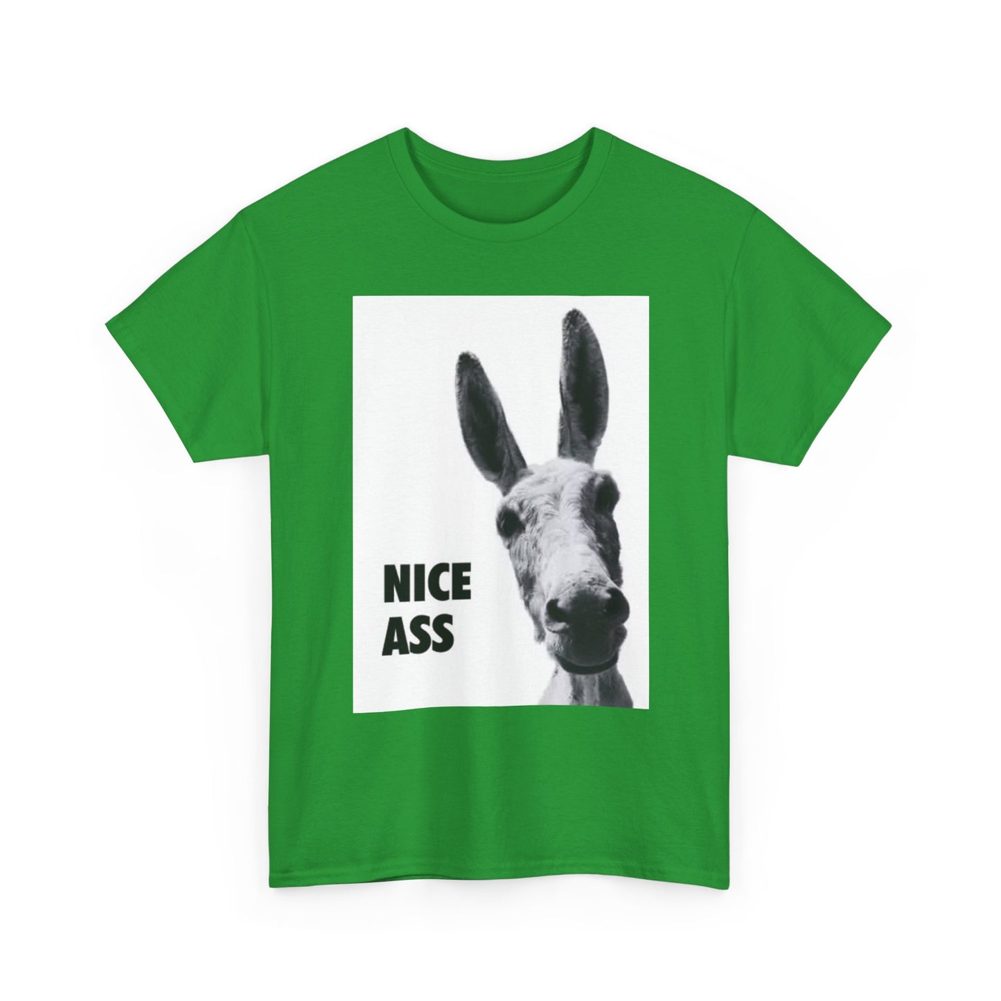 Nice Ass T Shirt Funny Donkey Animal Jokes Comedy Gift Unisex Heavy Cotton Tee