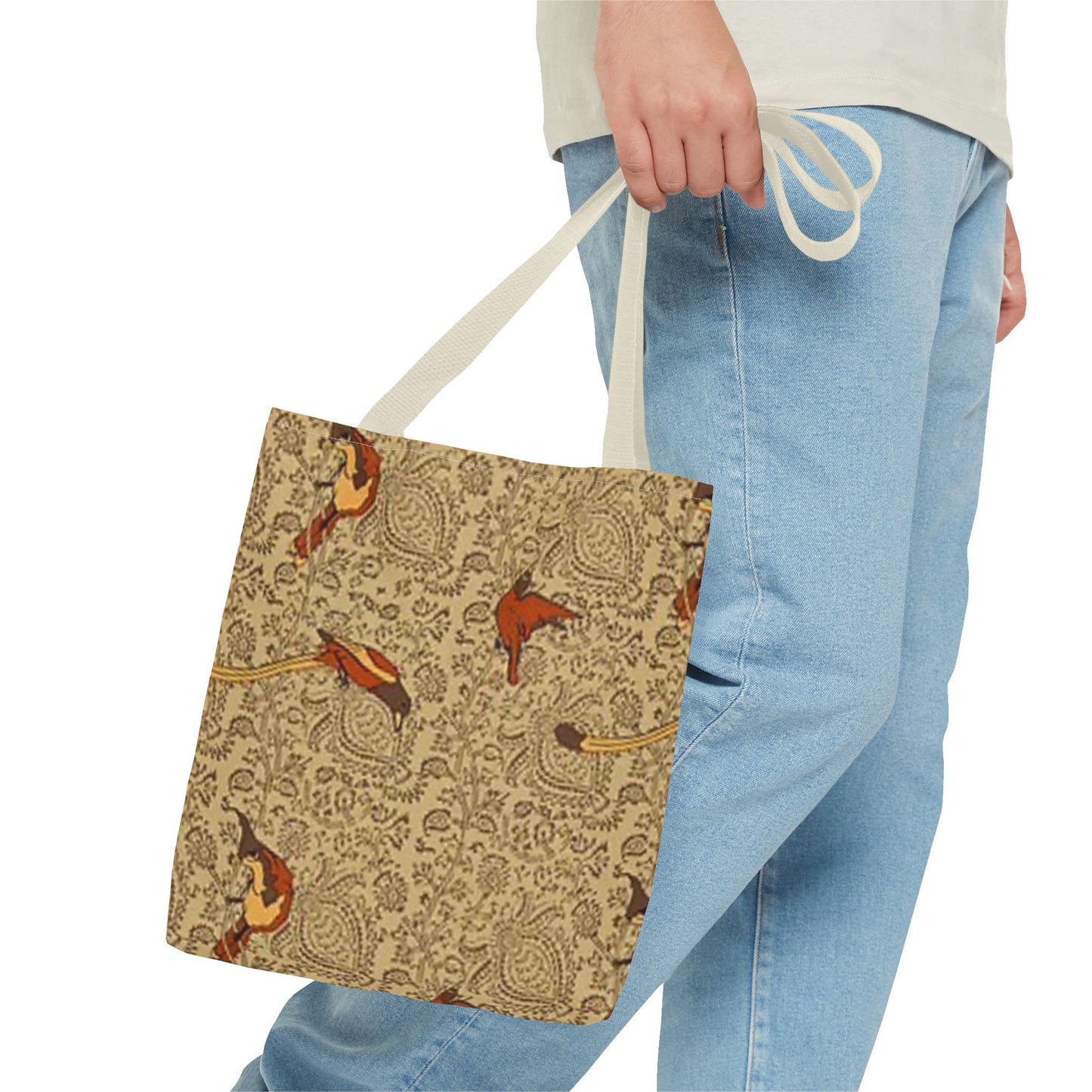 Gold Bird Pattern Multi Color BRAND NEW MODERN Tote Bag (AOP)