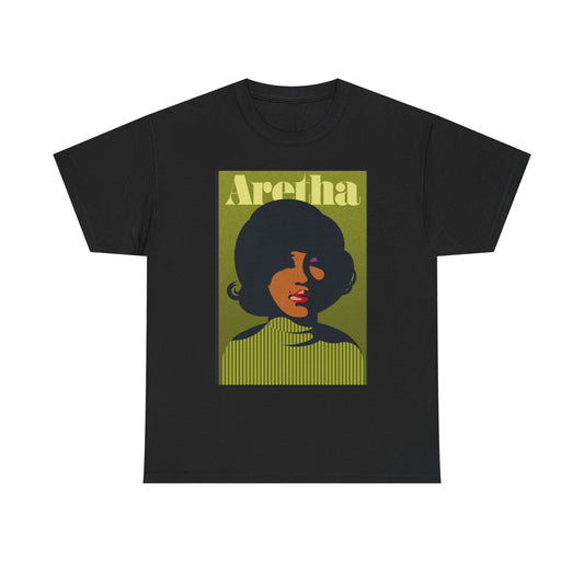 Aretha Vintage Franklin Photo Graphic T Shirt NEW GIFT Unisex Heavy Cotton Tee