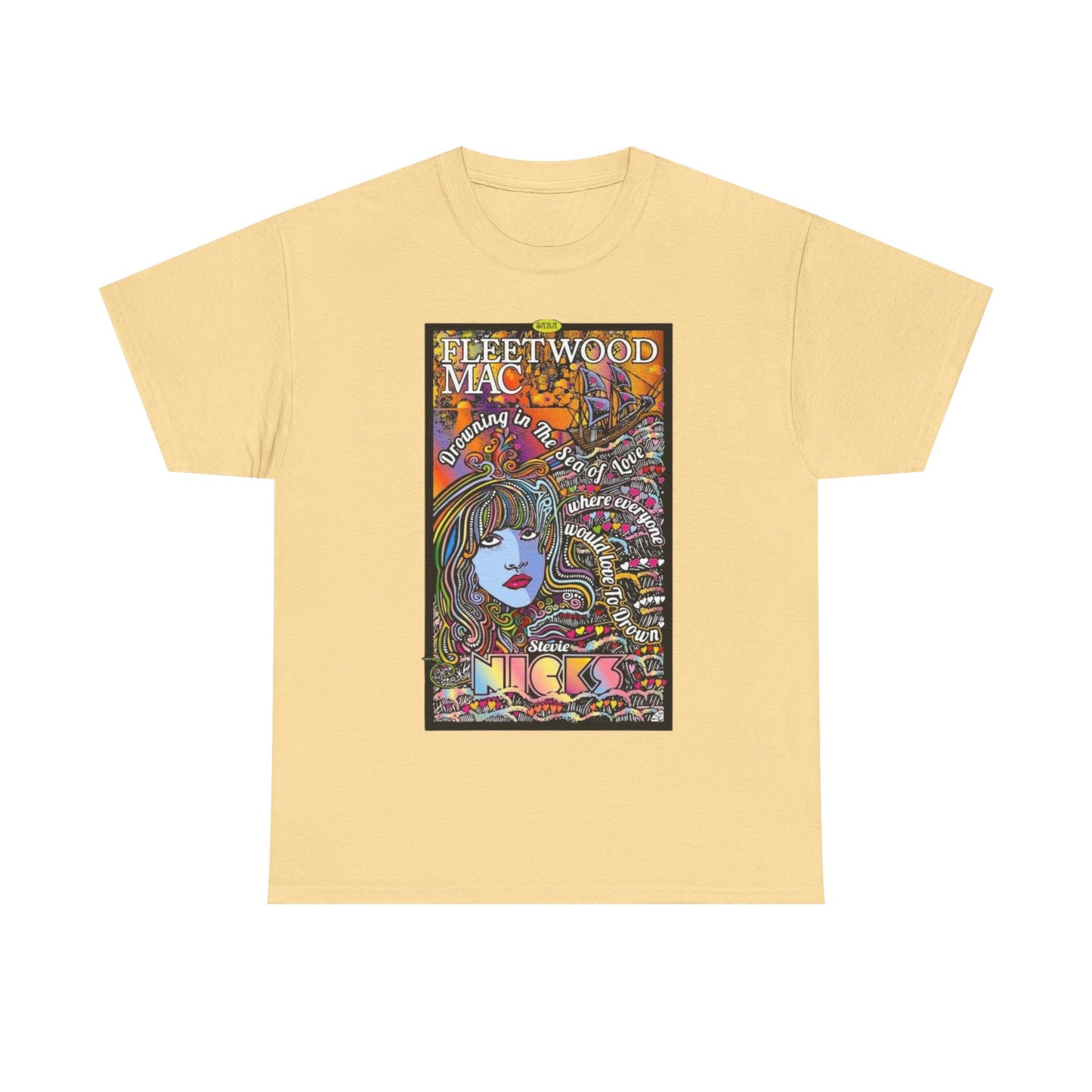 Fleetwood Mac T-shirt graphic vintage art 70s Unisex Heavy Cotton Tee