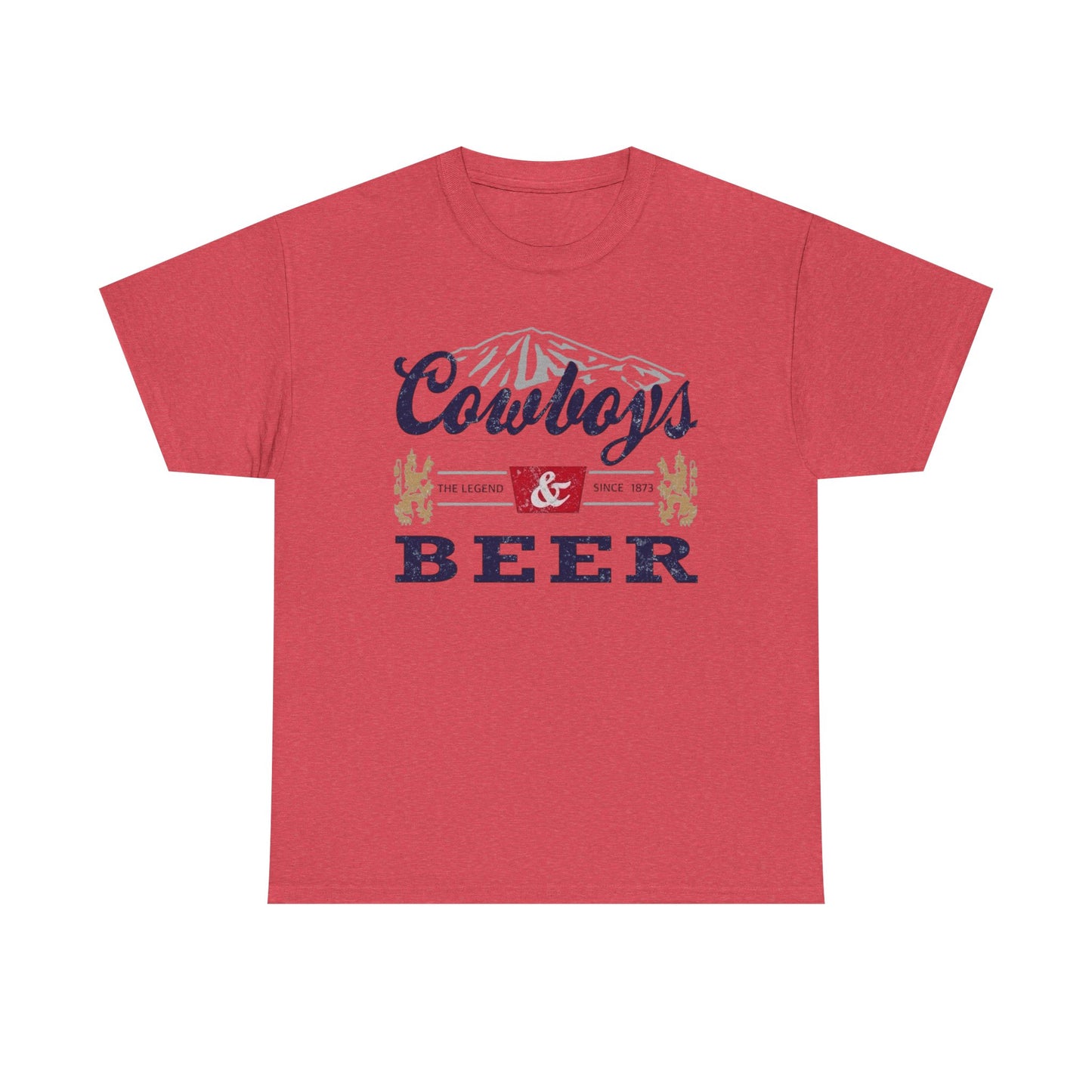 Cowboys And Beer Graphic T Shirt ALL SIZES Tee Unisex Heavy Cotton