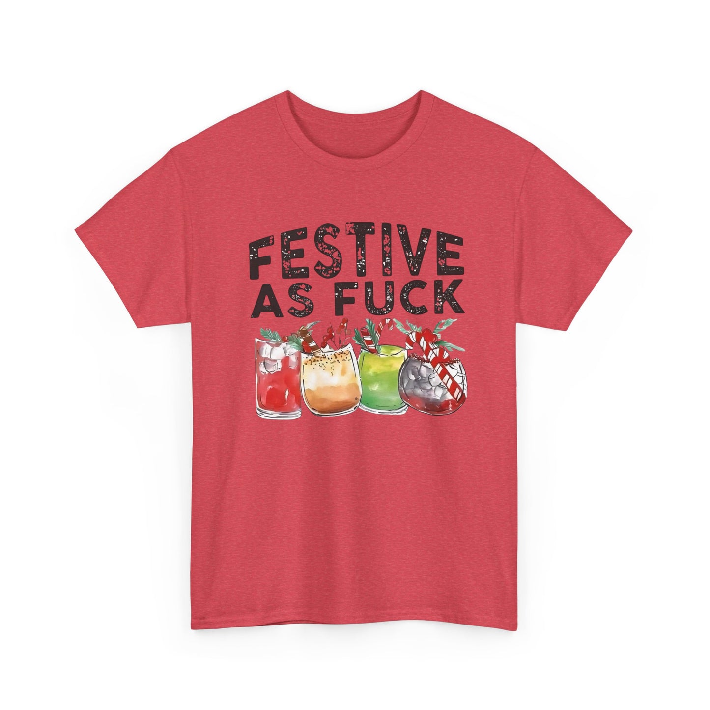 Festive AF Funny Christmas Spirit Graphic T Shirt ADULT NEW