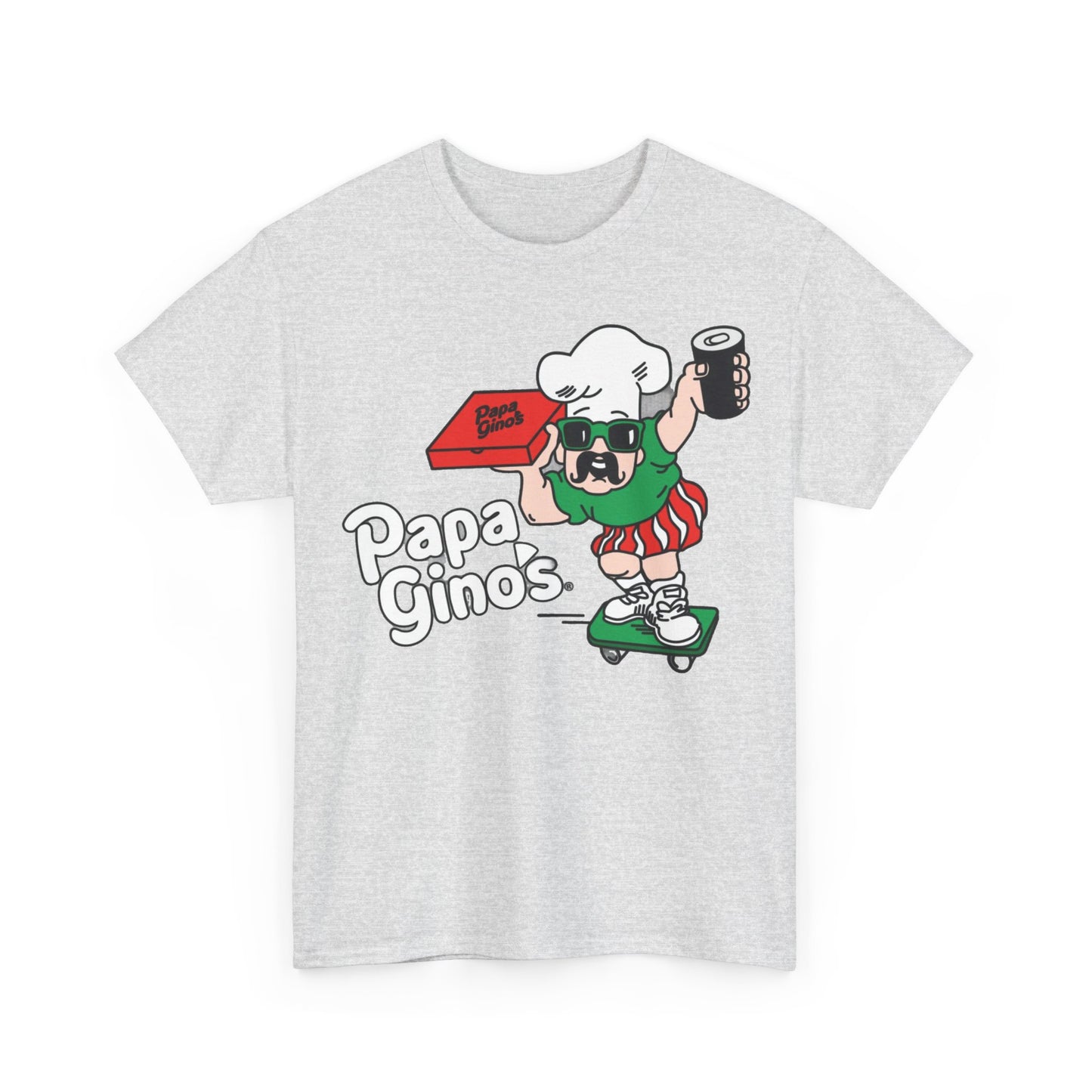 Papa Ginos Shirt Retro Logo Boston New England Pizza Unisex Heavy Cotton Tee