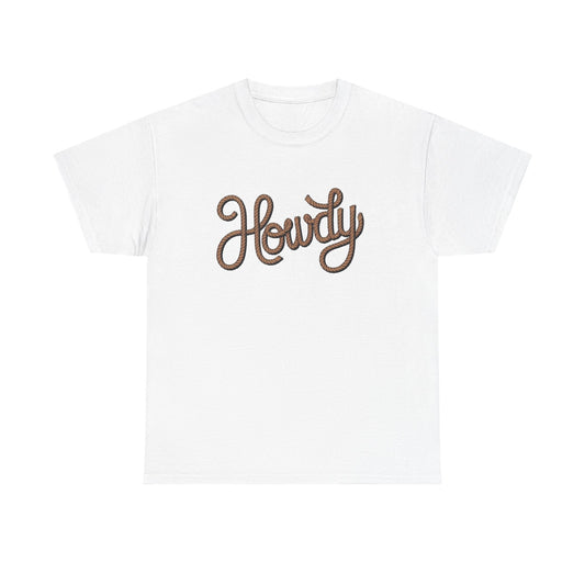 Howdy Cowboy Graphic T Shirt Men's Heavy Cotton Tee