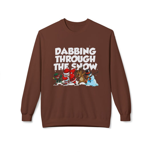 Dabbing Through The Snow Funny Sweater NEW Unisex Fleece Crewneck Sweatshirt
