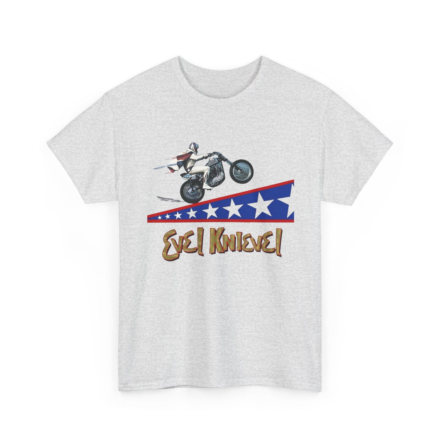 Evel Knievel Motorcycle Stunts Graphic T-Shirt Unisex Heavy Cotton Tee GIFT NEW