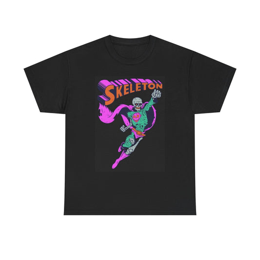 Skeleton Man Graphic T Shirt Superhero Cartoon Unisex Heavy Cotton Tee