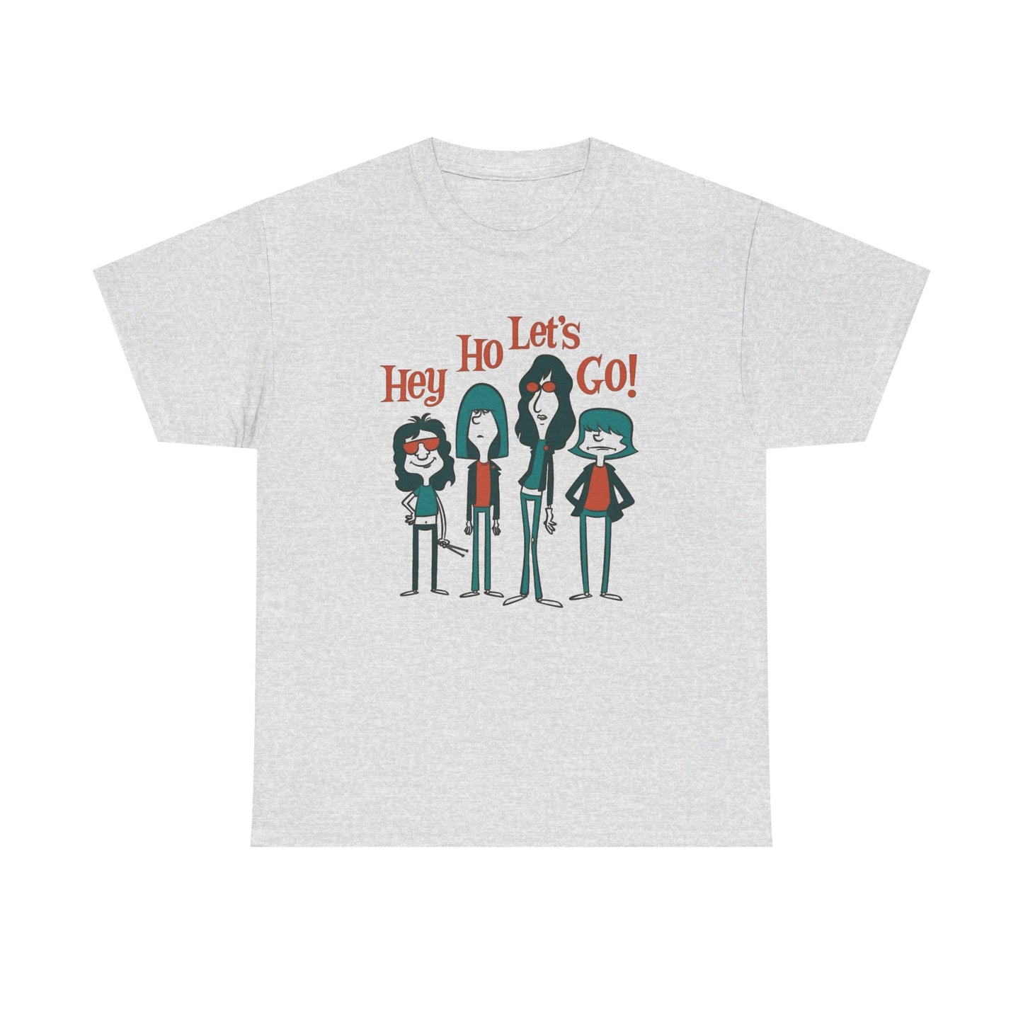 Hey Ho Lets Go Rock Graphic T Shirt NEW Vintage Unisex Heavy Cotton Tee